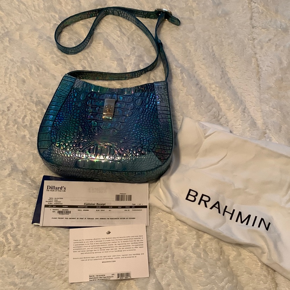 Brahmin Small Johanna Blue Topaz purse